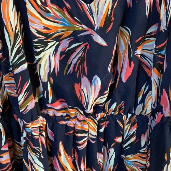 Lane Bryant Navy Blue Print V-neck Dress - Sz 20 - Picture 5 of 5